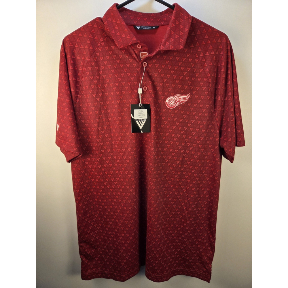 Levelwear Men Golf Polo Detroit Red Wings NHL Size Medium New With Tag